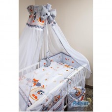 ANKRAS OWLS Комплект постельного белья из 6 частей 120×90/180см серый
